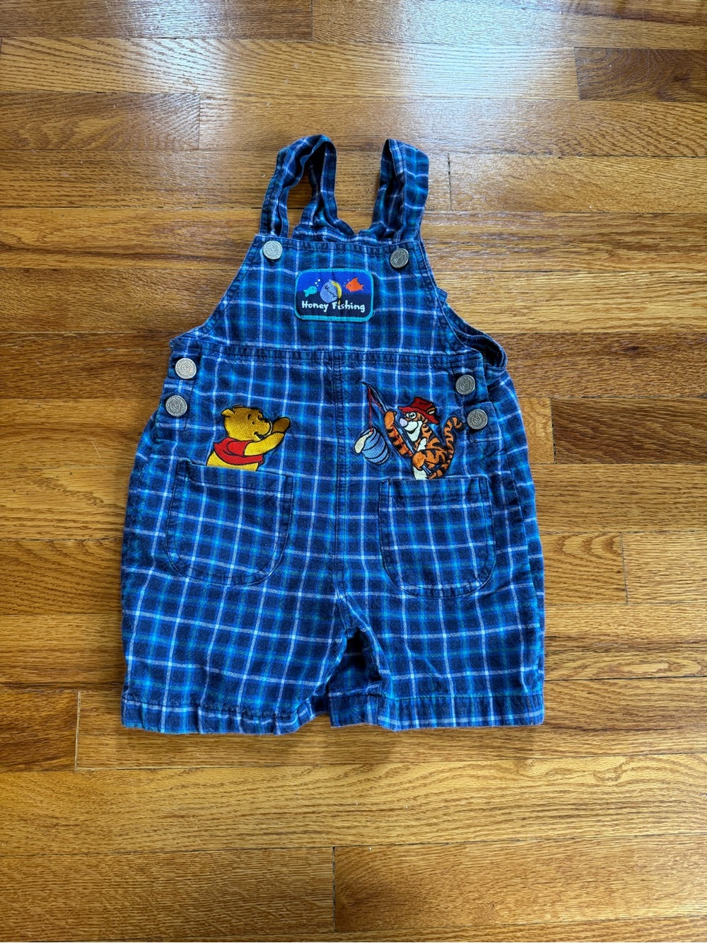 Vintage 90s Winnie the Pooh Disney Character Overalls, Romper Baby (Size 3T)